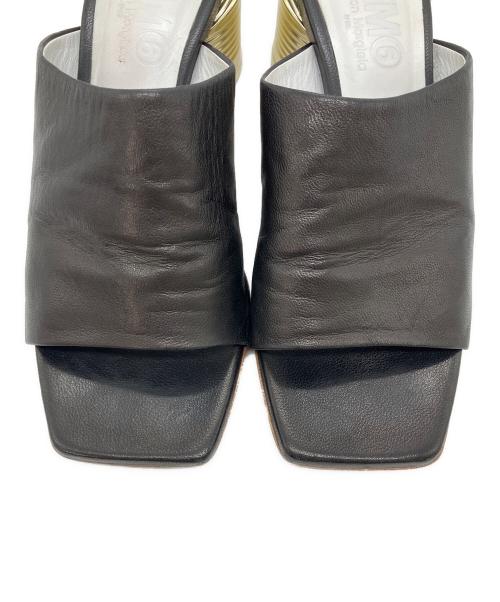 MM6 Maison Margiela（エムエムシックスメゾンマルジェラ）MM6 Maison Margiela (エムエムシックスメゾンマルジェラ) レザーミュール ブラック サイズ:35の古着・服飾アイテム