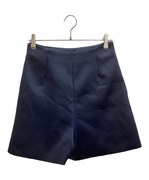 CELINE（セリーヌ）CELINE (セリーヌ) ボンディングサテン1プリーツワイドショートパンツ / 21J66/4442 / by Phoebe Philo ネイビー サイズ:36の古着・服飾アイテム