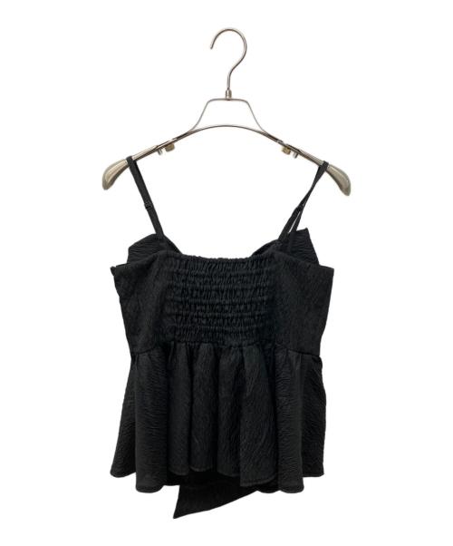 FRAY ID（フレイ アイディー）FRAY ID (フレイ アイディー) リボンペプラムキャミトップス ブラックの古着・服飾アイテム