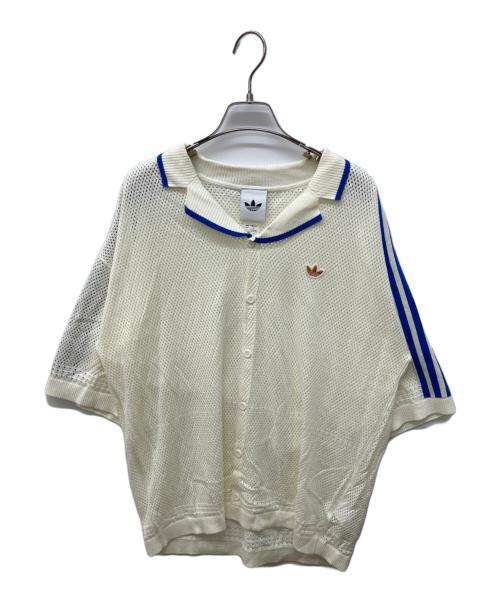 adidas（アディダス）adidas (アディダス) KNITTED RESORT SHIRT アイボリー サイズ:Lの古着・服飾アイテム