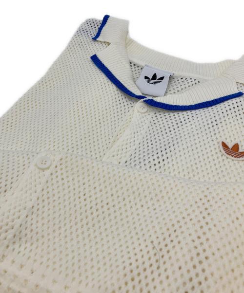 adidas（アディダス）adidas (アディダス) KNITTED RESORT SHIRT アイボリー サイズ:Lの古着・服飾アイテム