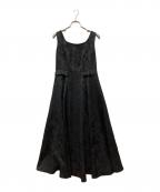HER LIP TOハーリップトゥ）の古着「Classic Floral Jacquard Dress　クラシック・フローラル・ジャカード・ドレス　ワンピース」｜ブラック