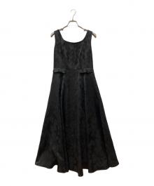 HER LIP TO（ハーリップトゥ）の古着「Classic Floral Jacquard Dress　クラシック・フローラル・ジャカード・ドレス　ワンピース」｜ブラック