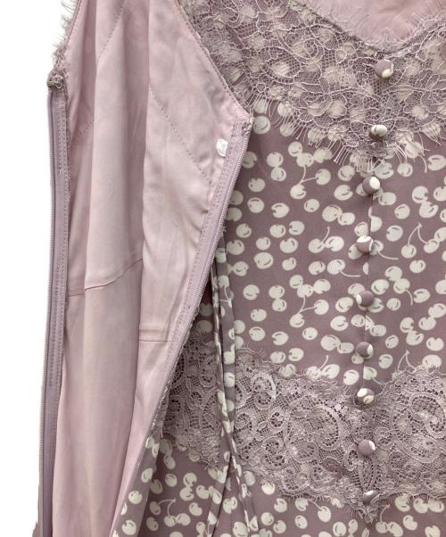 HER LIP TO（ハーリップトゥ）HER LIP TO (ハーリップトゥ) Cherry Pattern Camisole Dress　チェリー パターン キャミソール ドレス　ワンピース パープル サイズ:Mの古着・服飾アイテム