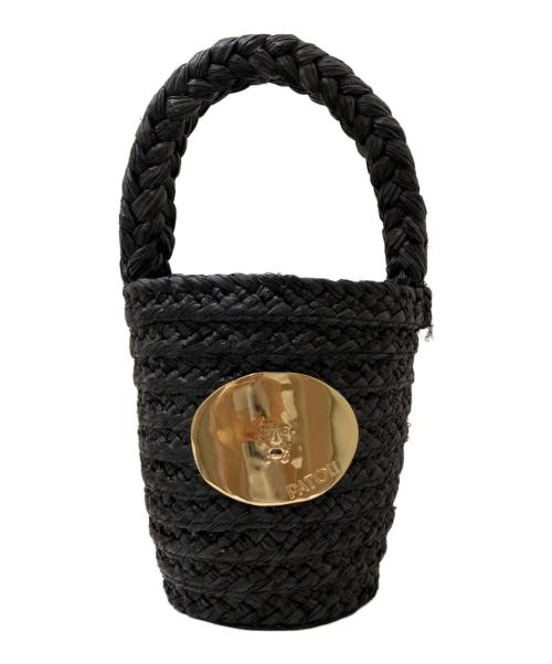 patou（パトゥ）patou (パトゥ) ラフィア アイコニック バケットバッグ ブラックの古着・服飾アイテム