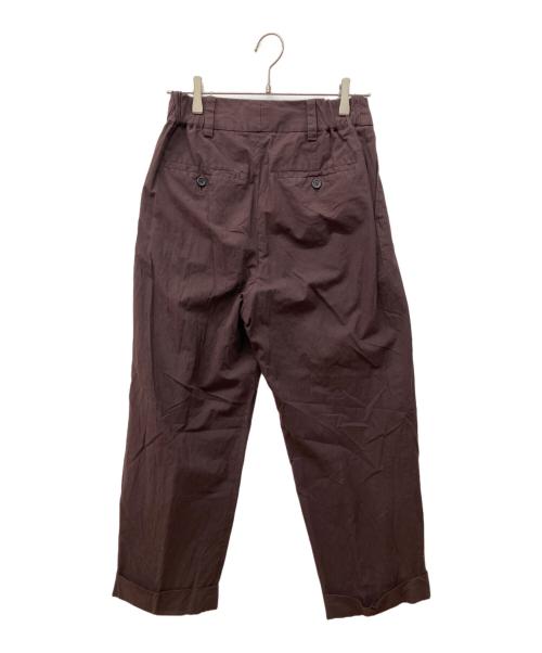 MARGARET HOWELL（マーガレットハウエル）MARGARET HOWELL (マーガレットハウエル) MATT COTTON SILK POPLIN　マット コットン シルク ポプリン　パンツ ブラウン サイズ:１の古着・服飾アイテム
