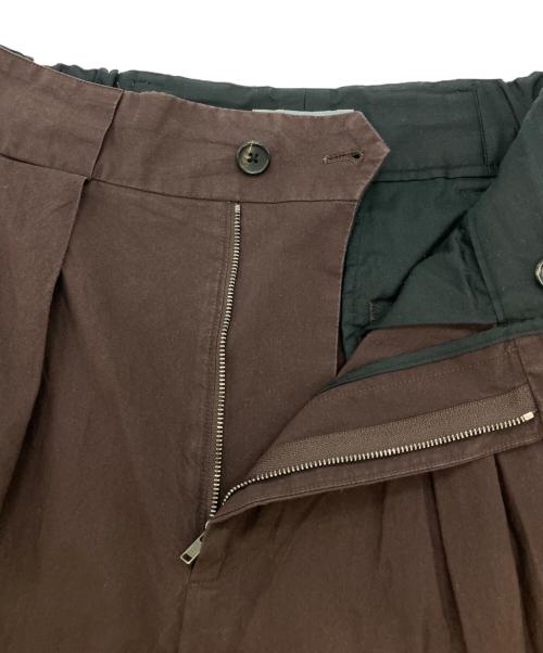MARGARET HOWELL（マーガレットハウエル）MARGARET HOWELL (マーガレットハウエル) MATT COTTON SILK POPLIN　マット コットン シルク ポプリン　パンツ ブラウン サイズ:１の古着・服飾アイテム