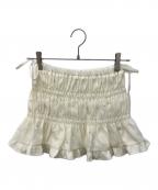 M ME EMEエムミーエメ）の古着「Shirring frill bijou mini skirt」｜アイボリー