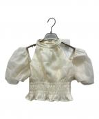 M ME EMEエムミーエメ）の古着「Puff sleeve shirring cut out tops」｜アイボリー