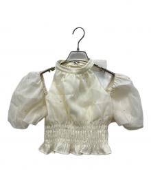 M ME EME（エムミーエメ）の古着「Puff sleeve shirring cut out tops」｜アイボリー