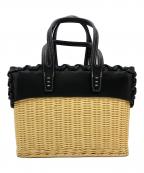 A VACATIONア ヴァケーション）の古着「RATTAN S　ラタンバッグ」｜ブラック×ベージュ