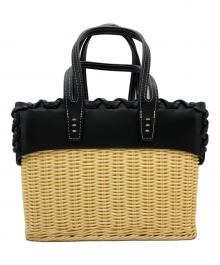 A VACATION（ア ヴァケーション）の古着「RATTAN S　ラタンバッグ」｜ブラック×ベージュ