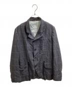 COMME des GARCONS HOMME DEUXコムデギャルソン オム ドゥ）の古着「ポリ縮絨チェックジャケット / DI-J031 / AD2021」｜グレー