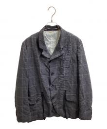 COMME des GARCONS HOMME DEUX（コムデギャルソン オム ドゥ）の古着「ポリ縮絨チェックジャケット / DI-J031 / AD2021」｜グレー