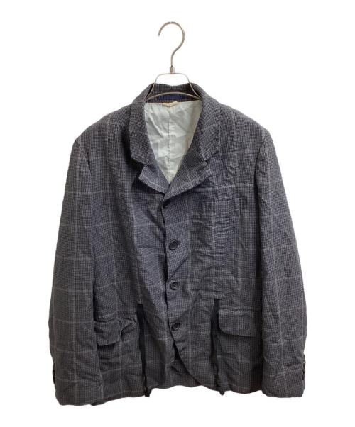 COMME des GARCONS HOMME DEUX（コムデギャルソン オム ドゥ）COMME des GARCONS HOMME DEUX (コムデギャルソン オム ドゥ) ポリ縮絨チェックジャケット / DI-J031 / AD2021 グレー サイズ:Sの古着・服飾アイテム