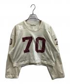 PHEENYフィーニー）の古着「NYLON COTTON FOOTBALL TEE SHORT / ナイロンコットンフットボールTシャツ / PA23-CS08」｜アイボリー