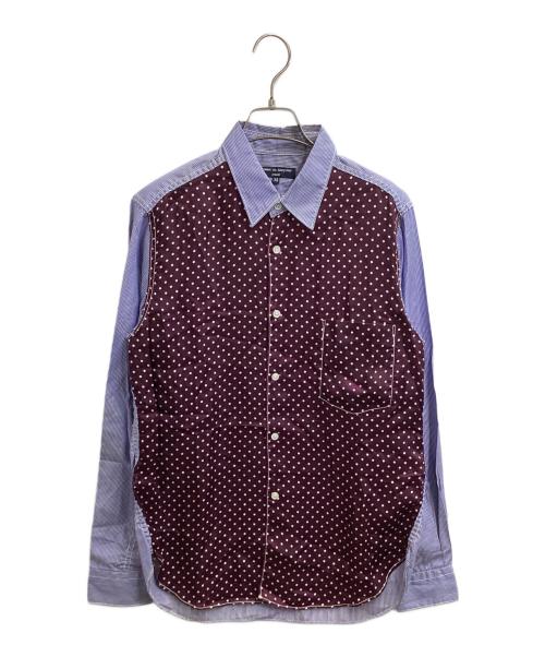 COMME des GARCONS HOMME（コムデギャルソン オム）COMME des GARCONS HOMME (コムデギャルソン オム) ドッキングレギュラーカラーシャツ / HH-B001 ブルー×ボルドー サイズ:XSの古着・服飾アイテム