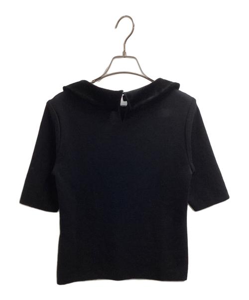 FOXEY（フォクシー）FOXEY (フォクシー) 2WAYベロア襟ニット / シフォナード ブラック サイズ:38の古着・服飾アイテム