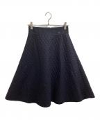 FOXEYフォクシー）の古着「ウール キルティング ロングスカート / 37433-ASFI01U」｜ネイビー