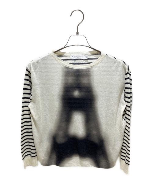 Christian Dior（クリスチャン ディオール）Christian Dior (クリスチャン ディオール) Eiffel Tower Knit Sweater/エッフェル塔ニット/424S67AM784 ブラック×ホワイト サイズ:38の古着・服飾アイテム