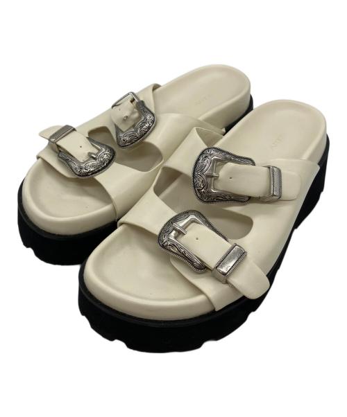 Ameri（アメリ）AMERI (アメリ) MEDI WESTERN BUCKLE SANDALS アイボリー サイズ:Mの古着・服飾アイテム