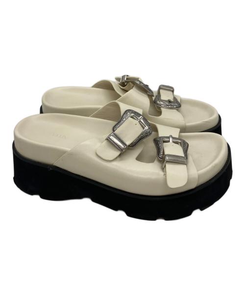 Ameri（アメリ）AMERI (アメリ) MEDI WESTERN BUCKLE SANDALS アイボリー サイズ:Mの古着・服飾アイテム