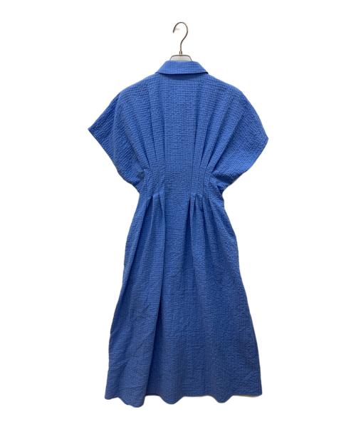 SHIPS any（シップスエニィ）SHIPS any (シップスエニィ) サッカー ウエストシェイプ シャツ ワンピース ブルー サイズ:FREEの古着・服飾アイテム
