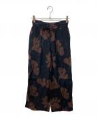 SACRAサクラ）の古着「MODERN FLOWER PANTS」｜ブラック