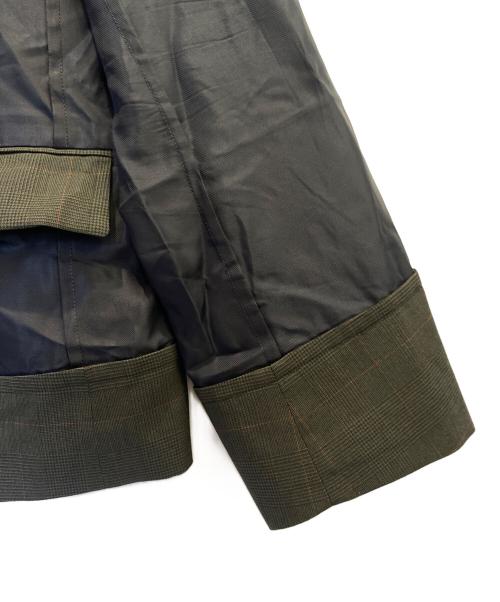 sacai（サカイ）sacai (サカイ) グレンチェック切替テーラードジャケット グレー×ネイビー サイズ:1の古着・服飾アイテム