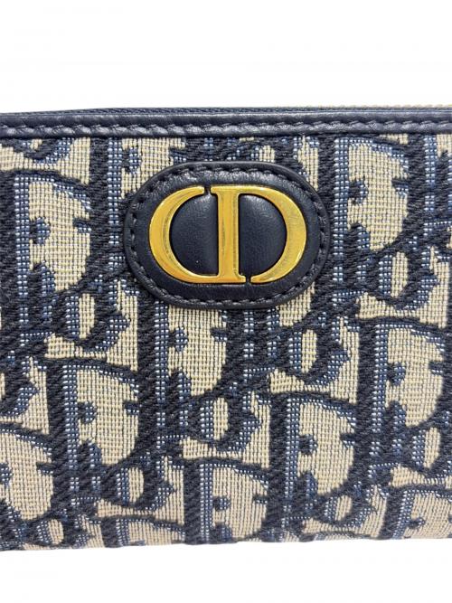 Christian Dior（クリスチャン ディオール）Christian Dior (クリスチャン ディオール) 30 モンテーニュ ヴォワヤジュール ロングウォレット ネイビー・ベージュ サイズ:-の古着・服飾アイテム