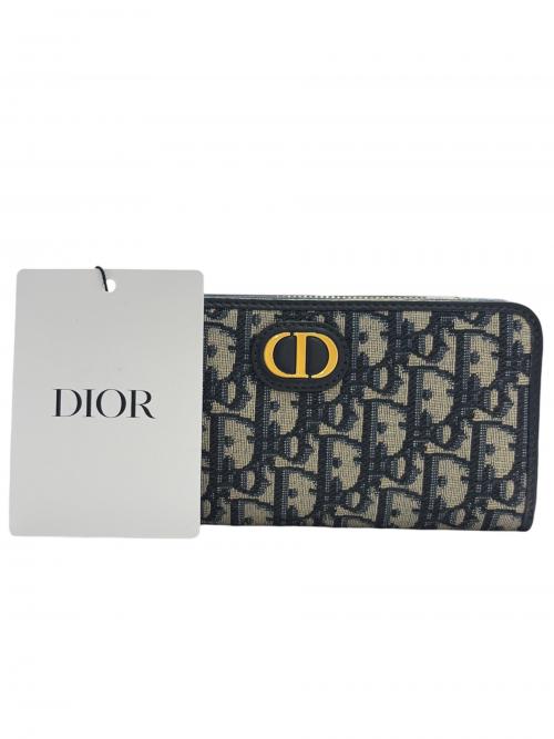 Christian Dior（クリスチャン ディオール）Christian Dior (クリスチャン ディオール) 30 モンテーニュ ヴォワヤジュール ロングウォレット ネイビー・ベージュ サイズ:-の古着・服飾アイテム