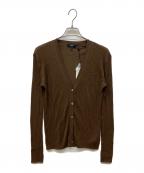 theoryセオリー）の古着「WASHABLE LINEN LS RIB CARDI」｜ブラウン