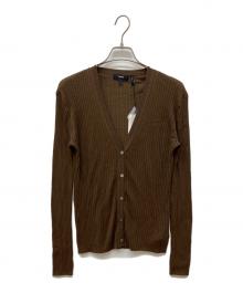 theory（セオリー）の古着「WASHABLE LINEN LS RIB CARDI」｜ブラウン