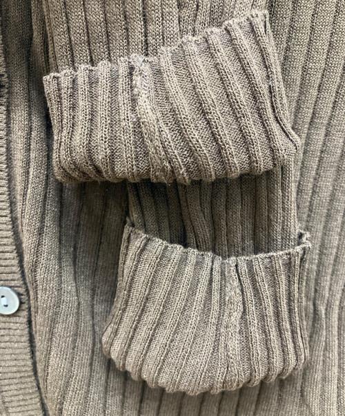 theory（セオリー）theory (セオリー) WASHABLE LINEN LS RIB CARDI ブラウン サイズ:M 未使用品の古着・服飾アイテム