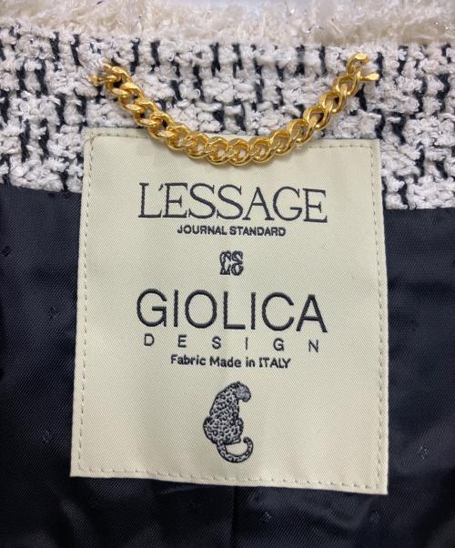 journal standard L'essage（ジャーナルスタンダード レサージュ）journal standard L'essage (ジャーナルスタンダード レサージュ) GIOLICATWEED ドルマンジャケット ホワイト サイズ:Freeの古着・服飾アイテム