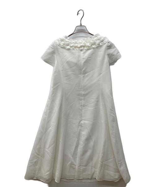 M'S GRACY（エムズグレイシー）M'S GRACY (エムズグレイシー) フリル襟シアードレス ホワイト サイズ:40の古着・服飾アイテム
