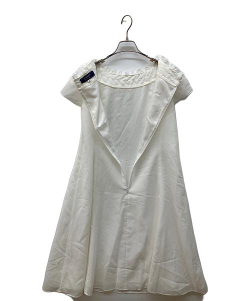 M'S GRACY（エムズグレイシー）M'S GRACY (エムズグレイシー) フリル襟シアードレス ホワイト サイズ:40の古着・服飾アイテム