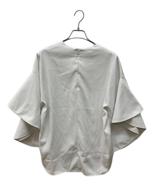 LE PHIL（ル フィル）LE PHIL (ル フィル) 2WAYツイルフレアブラウス ホワイト サイズ:FREEの古着・服飾アイテム