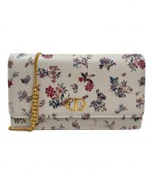 Christian Dior（クリスチャン ディオール）の古着「ディオール カロチェーンショルダーウォレット」｜ホワイト
