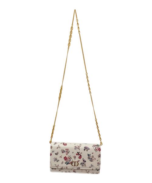 Christian Dior（クリスチャン ディオール）Christian Dior (クリスチャン ディオール) ディオール カロチェーンショルダーウォレット ホワイトの古着・服飾アイテム