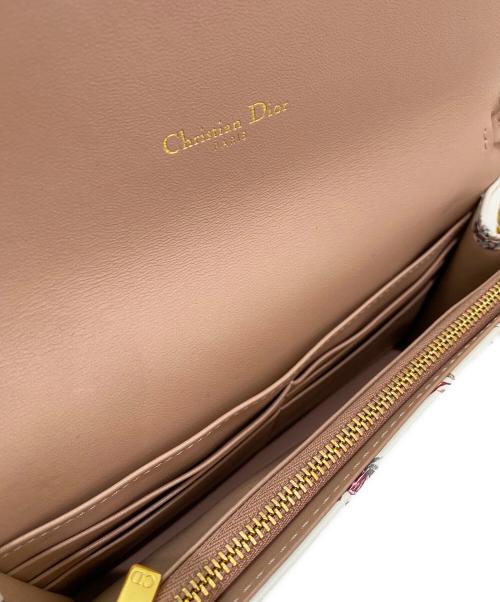 Christian Dior（クリスチャン ディオール）Christian Dior (クリスチャン ディオール) ディオール カロチェーンショルダーウォレット ホワイトの古着・服飾アイテム