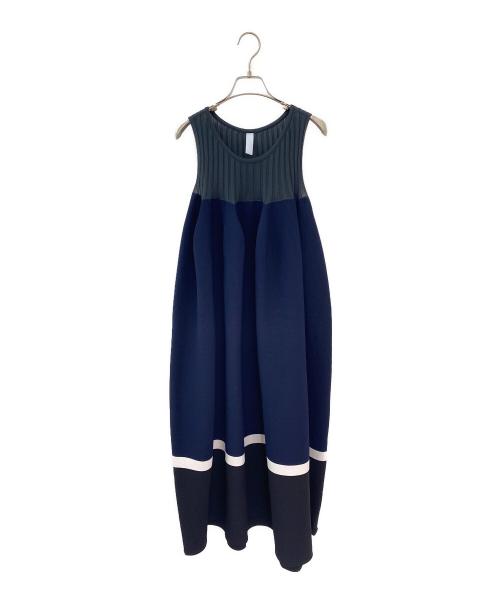 CFCL（シーエフシーエル）CFCL (シーエフシーエル) POTTERY SLEEVELESS BUST FLARE DRESS ネイビー サイズ:1の古着・服飾アイテム