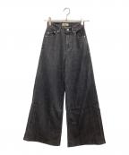 YANUKヤヌーク）の古着「wide flare denim」｜ブラック