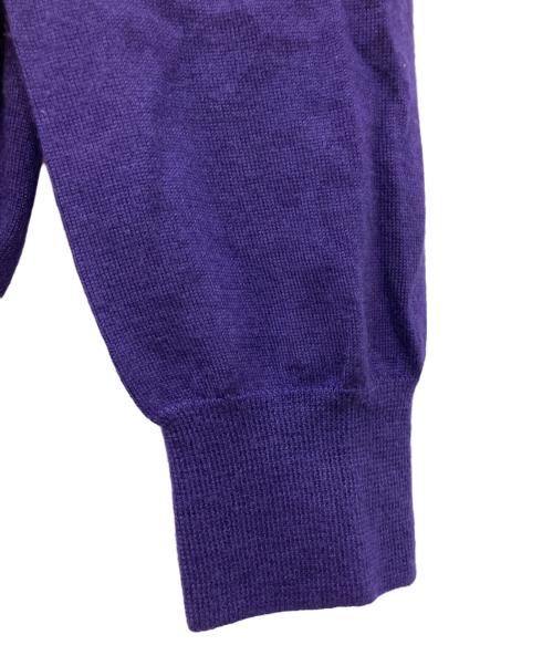 DRAWER（ドゥロワー）Drawer (ドゥロワー) 8Gカシミヤシルクリブクルーネックニット パープル サイズ:1の古着・服飾アイテム