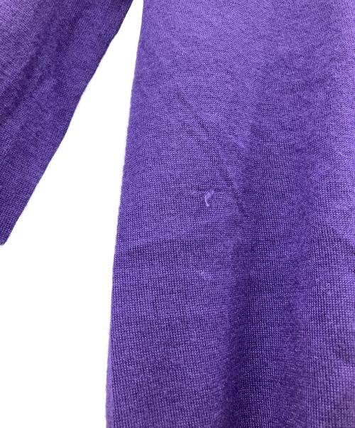 DRAWER（ドゥロワー）Drawer (ドゥロワー) 8Gカシミヤシルクリブクルーネックニット パープル サイズ:1の古着・服飾アイテム
