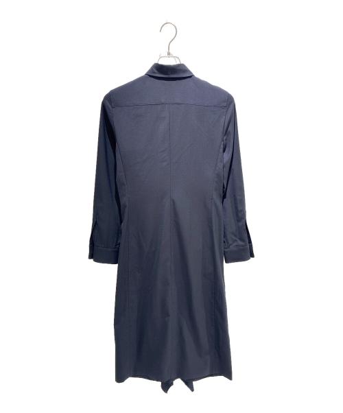 MaxMara（マックスマーラ）MaxMara (マックスマーラ) フリルシャツワンピース ネイビー サイズ:38の古着・服飾アイテム