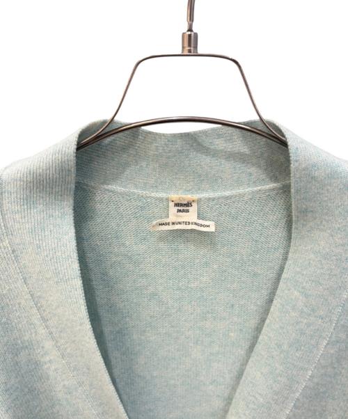 HERMES（エルメス）HERMES (エルメス) カシミヤニットロングカーディガン グリーン サイズ:34の古着・服飾アイテム