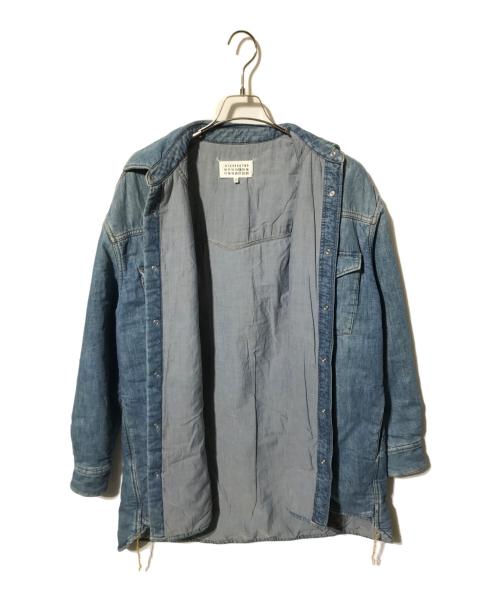 Maison Margiela（メゾンマルジェラ）Maison Margiela (メゾンマルジェラ) オーバーサイズ パデッドデニムシャツ インディゴ サイズ:38の古着・服飾アイテム