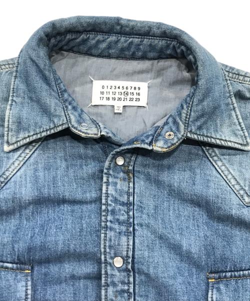 Maison Margiela（メゾンマルジェラ）Maison Margiela (メゾンマルジェラ) オーバーサイズ パデッドデニムシャツ インディゴ サイズ:38の古着・服飾アイテム