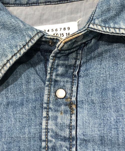 Maison Margiela（メゾンマルジェラ）Maison Margiela (メゾンマルジェラ) オーバーサイズ パデッドデニムシャツ インディゴ サイズ:38の古着・服飾アイテム